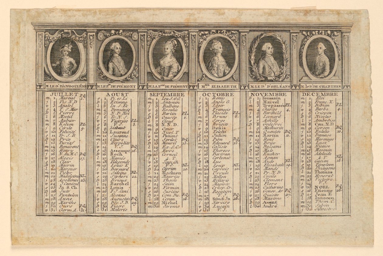 Almanach für die zweite Hälfte des Jahres 1778 von Louis Joseph Mondhare