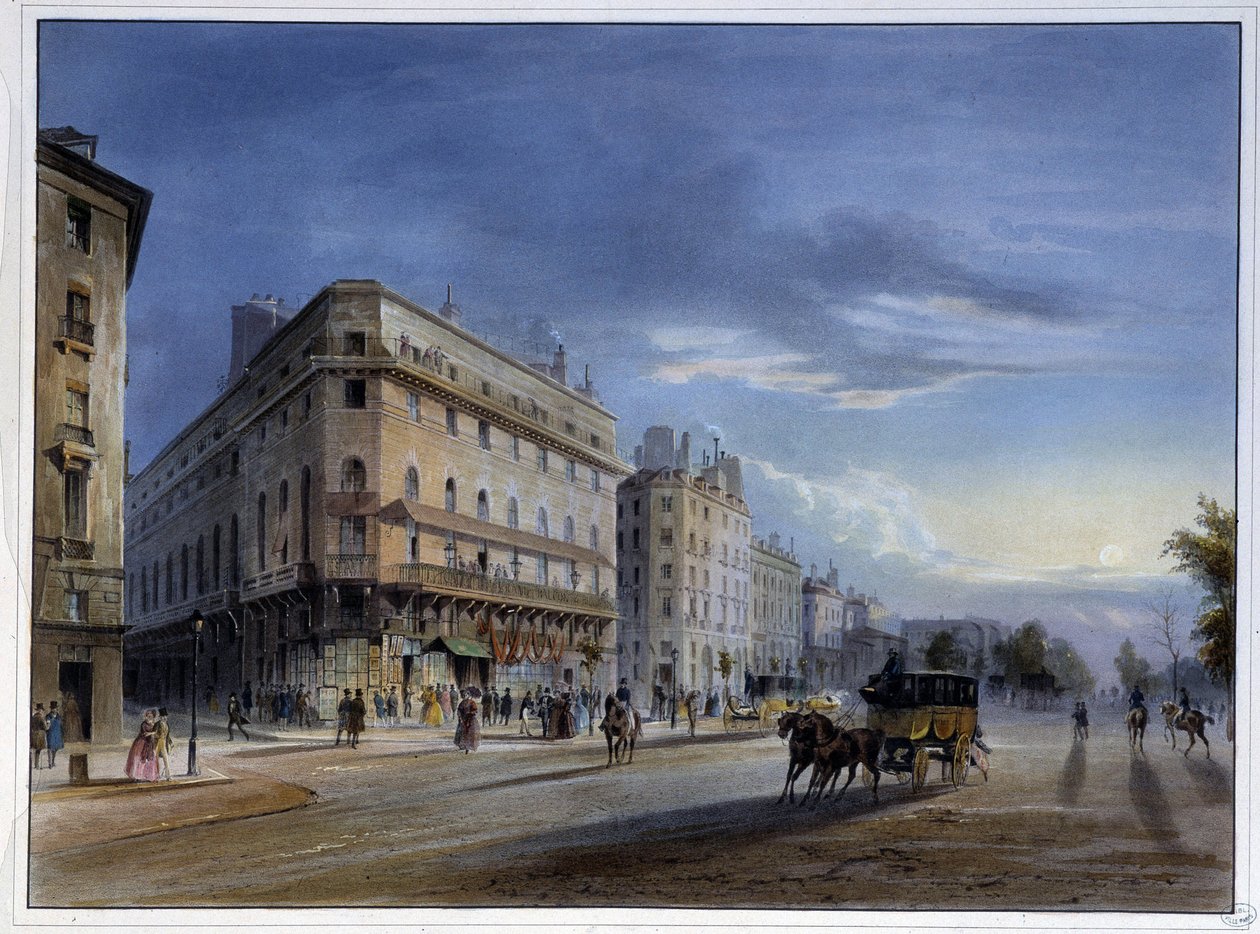 Boulevard des Italiens - in „Paris en 1837“ von Arnout von Louis Jules Arnout