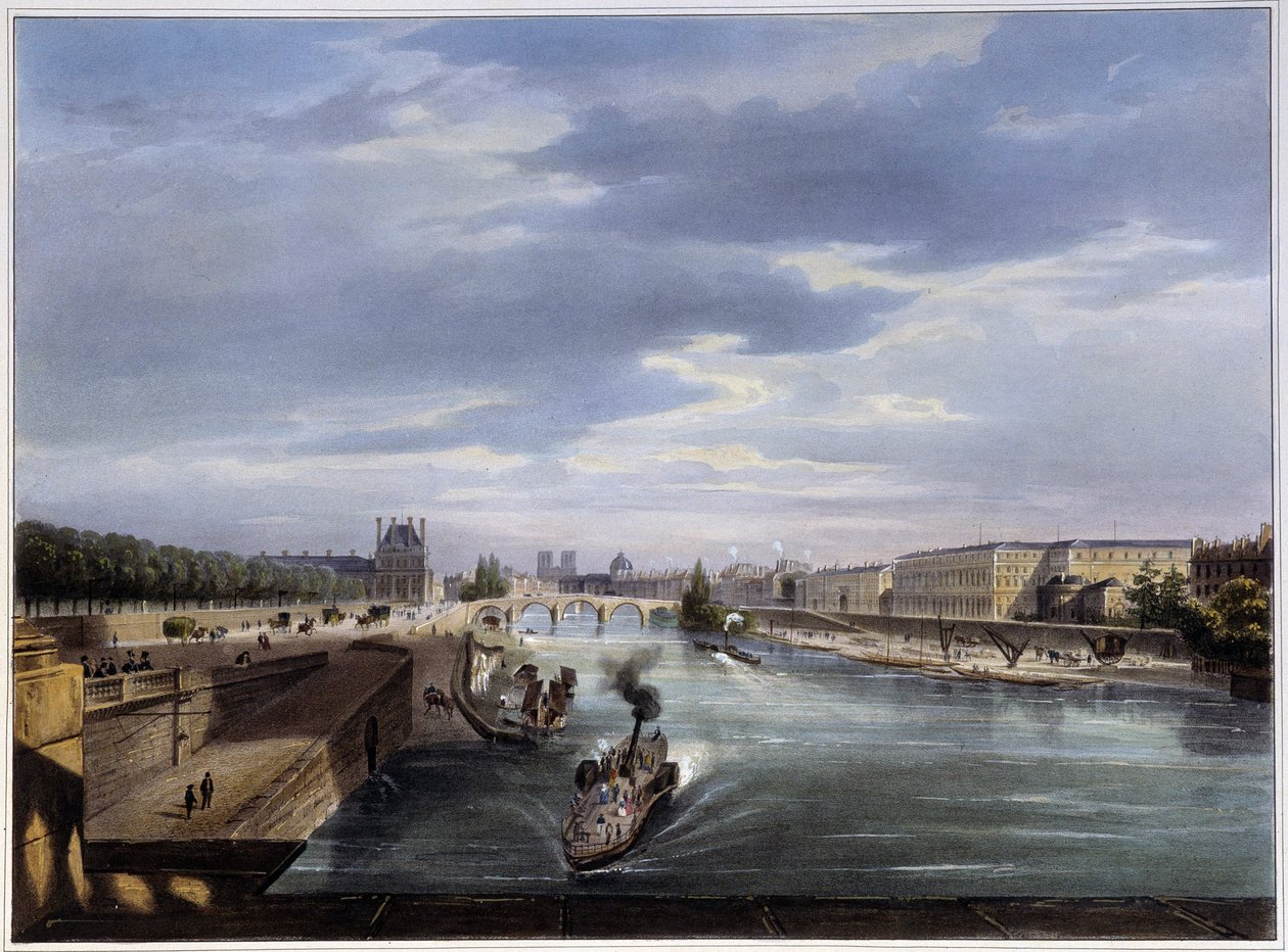 Le pont Royal - in „Paris en 1837“ von Louis Jules Arnout