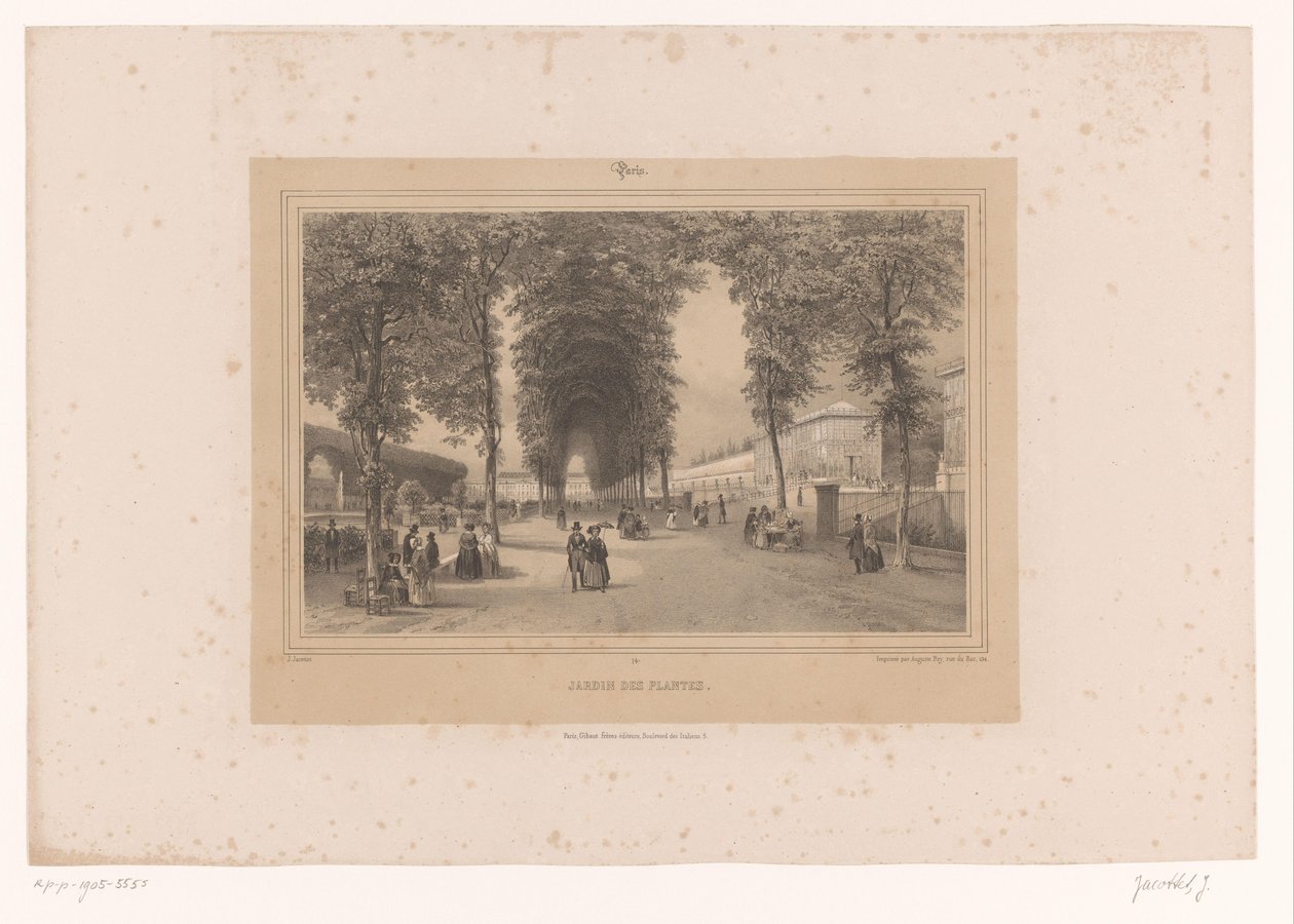Blick auf den Jardin des Plantes von Louis Julien Jacottet