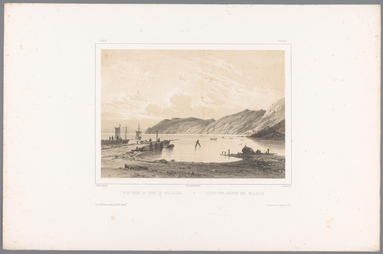 Blick auf den Hafen von Mölle von Louis Julien Jacottet