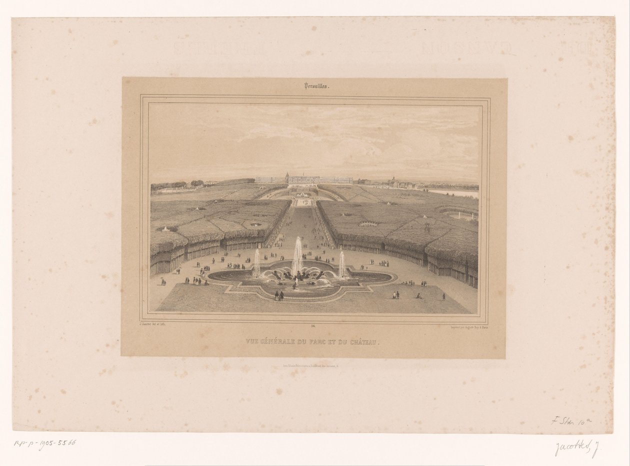 Blick auf die Gärten von Versailles von Louis Julien Jacottet