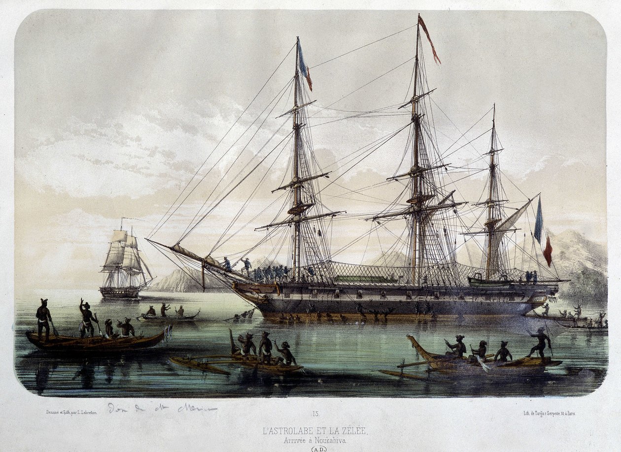 Die Astrolabe (neuer Name der „Shell“) und die Zelee, Boote von Jules Dumont d