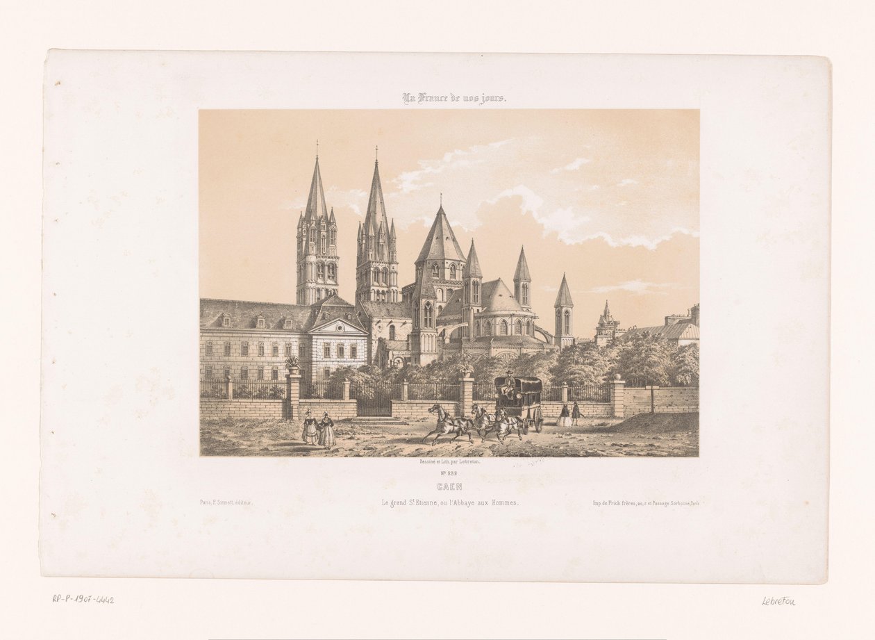 Blick auf die Abbaye aux Hommes mit der Église Saint-Étienne in Caen von Louis Le Breton