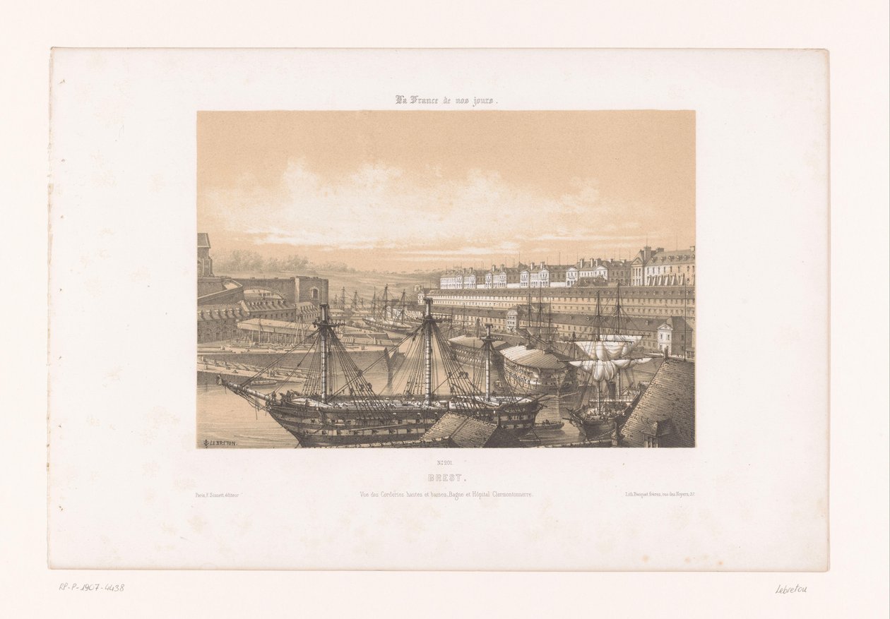 Ansicht des Arsenals am Hafen von Brest von Louis Le Breton