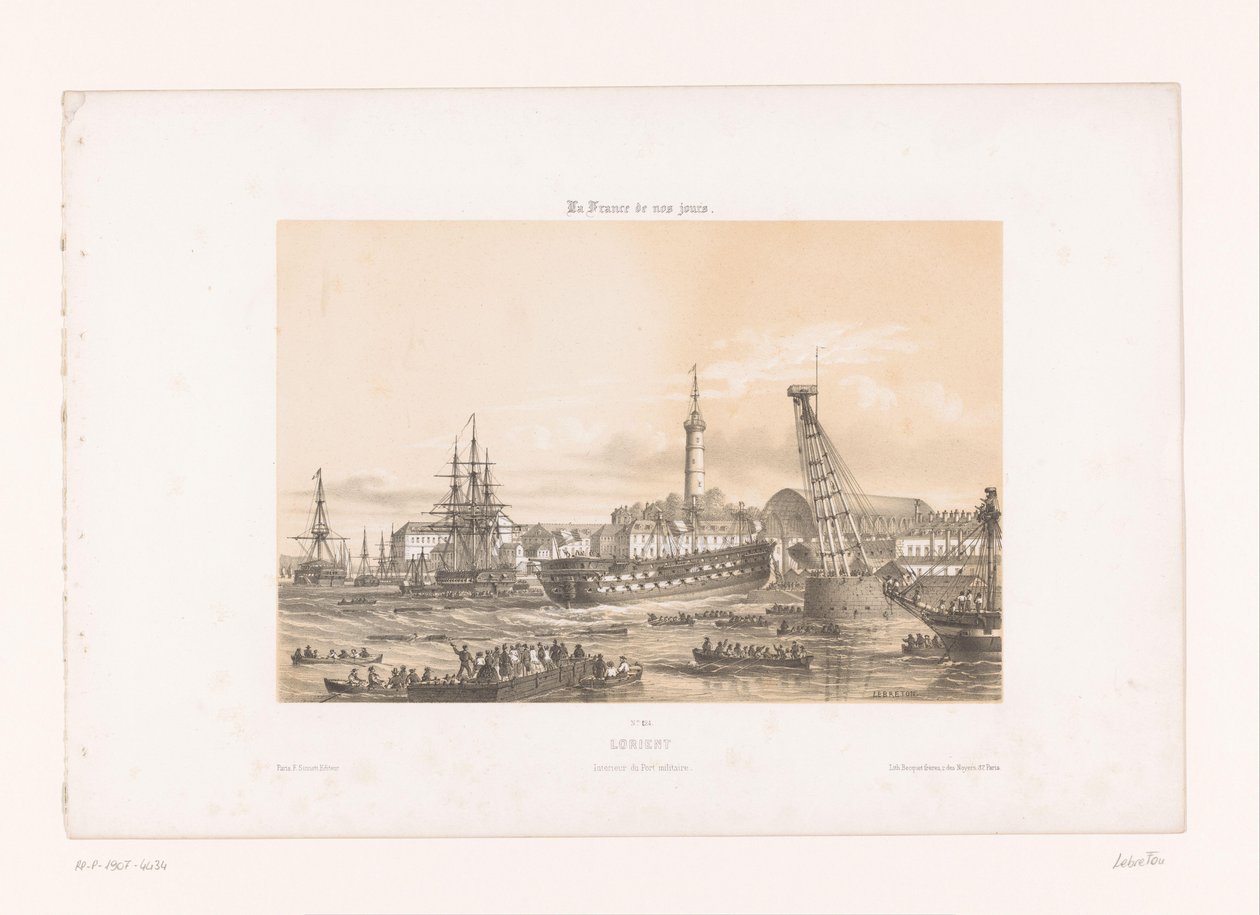 Blick auf das Arsenal am Hafen von Lorient von Louis Le Breton
