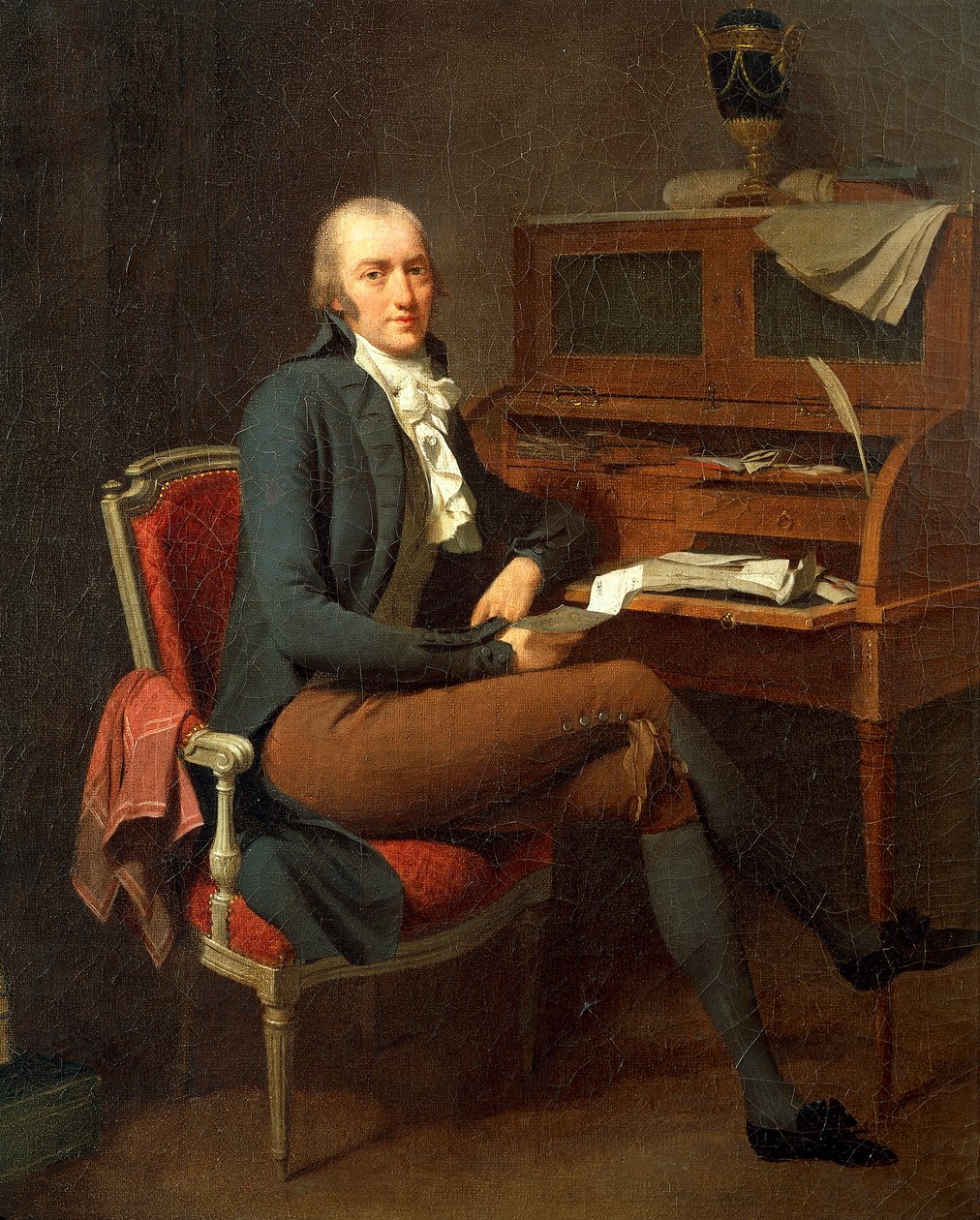 Porträt eines Mannes, der an seinem Schreibtisch sitzt von Louis Leopold Boilly