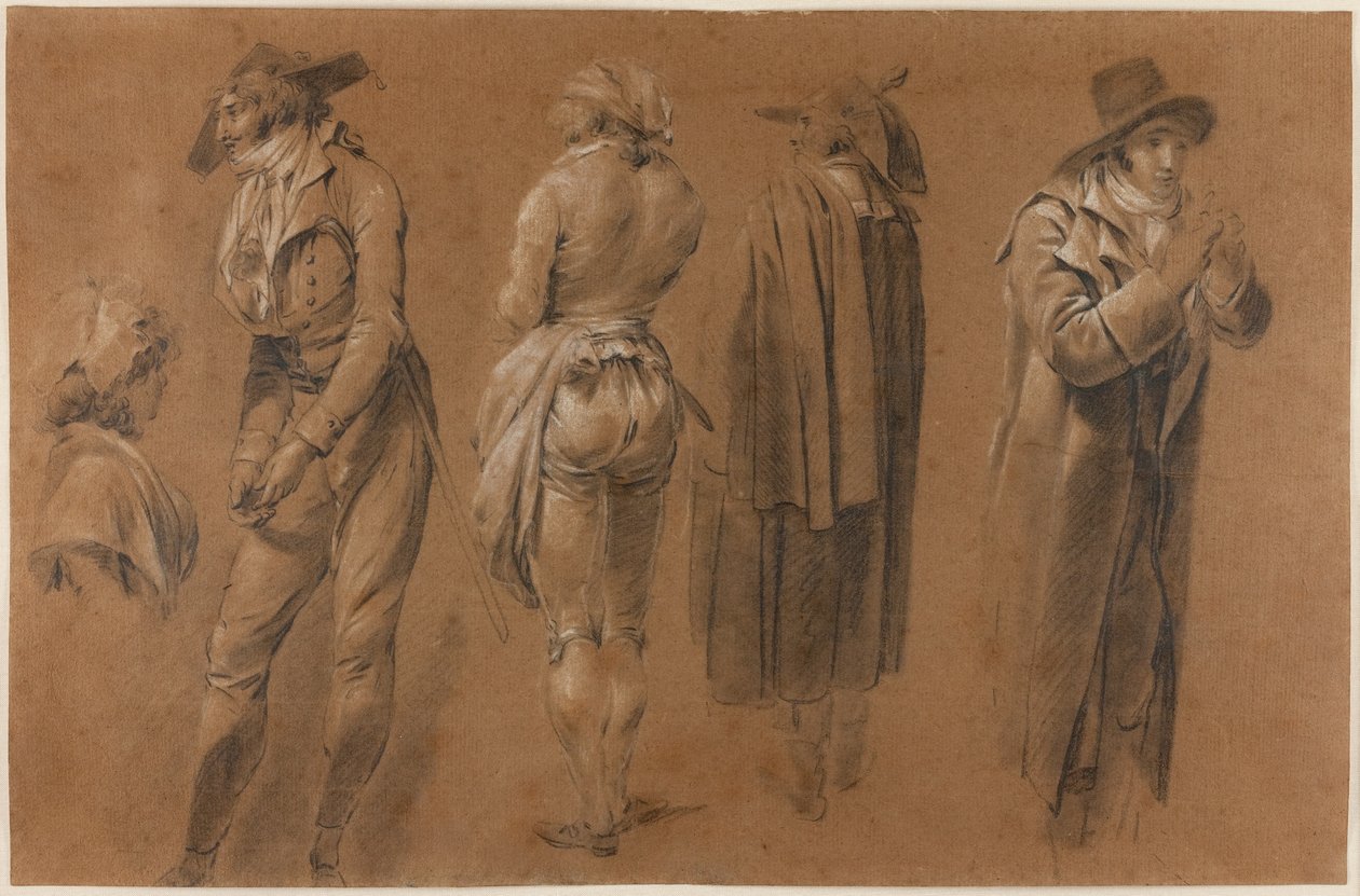 Studie für Die Spekulanten im Palais Royal von Louis Leopold Boilly