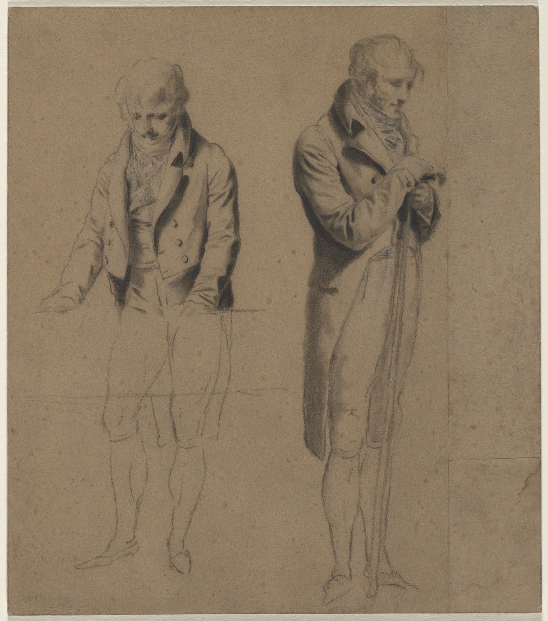 Zwei stehende Figuren, Studie für Ein Billardspiel von Louis Leopold Boilly