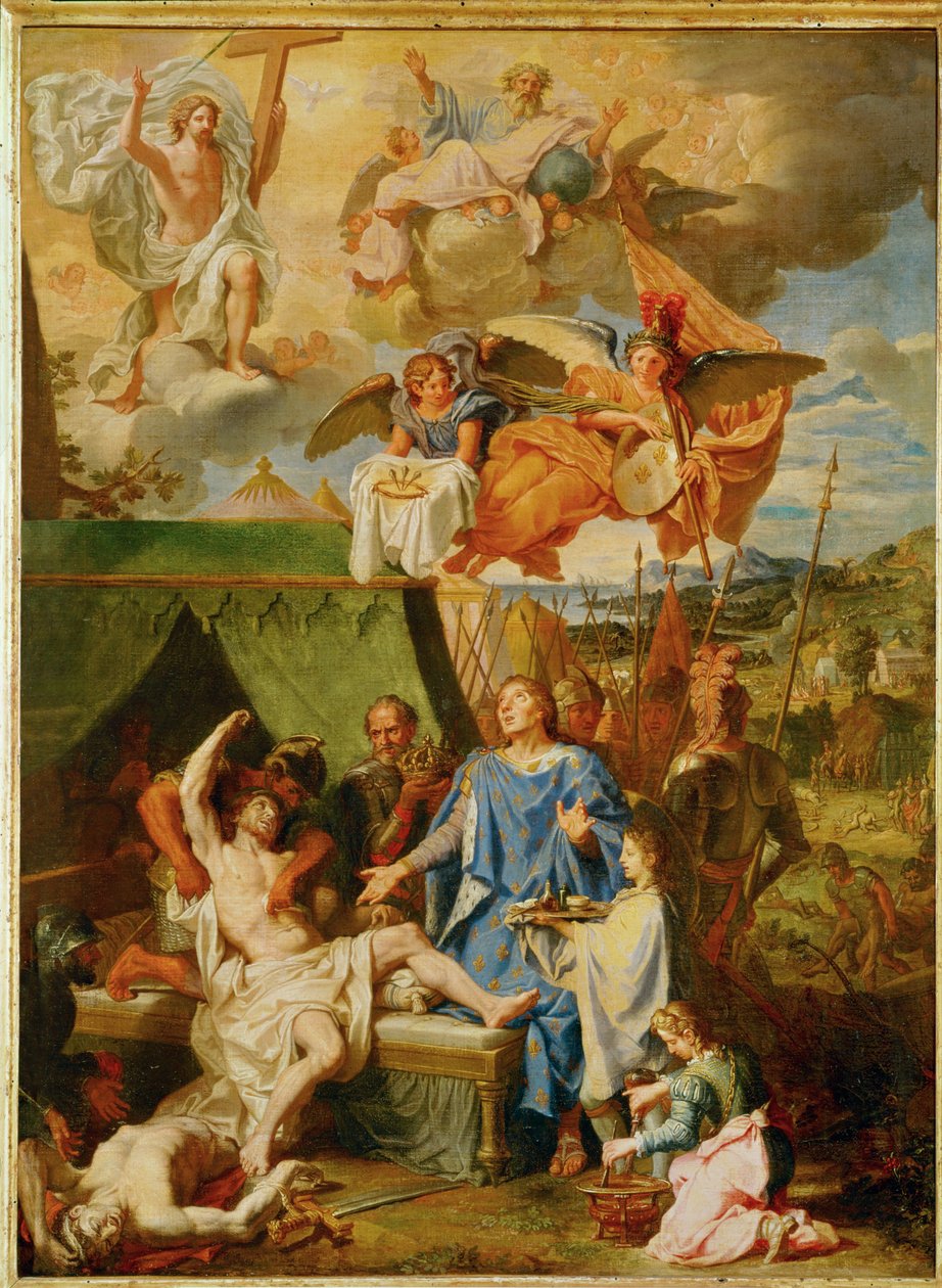 Der heilige Ludwig heilt Skrofulose von Louis Licherie de Beurie