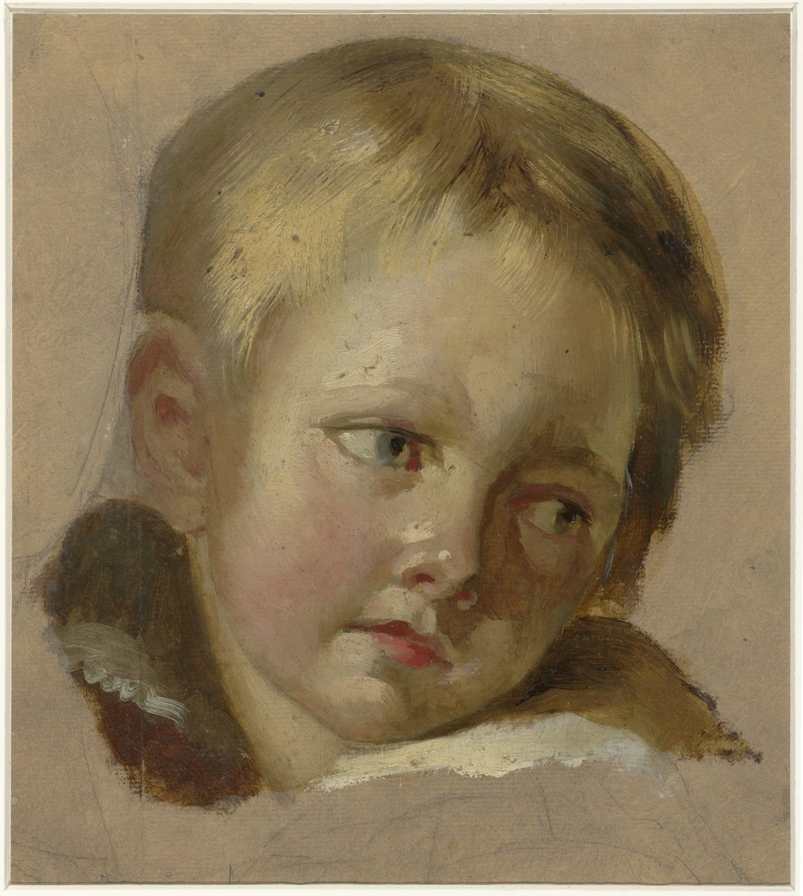 Skizze eines Kinderkopfes mit hellblondem Haar von Louis Léopold Boilly (rejected attribution)