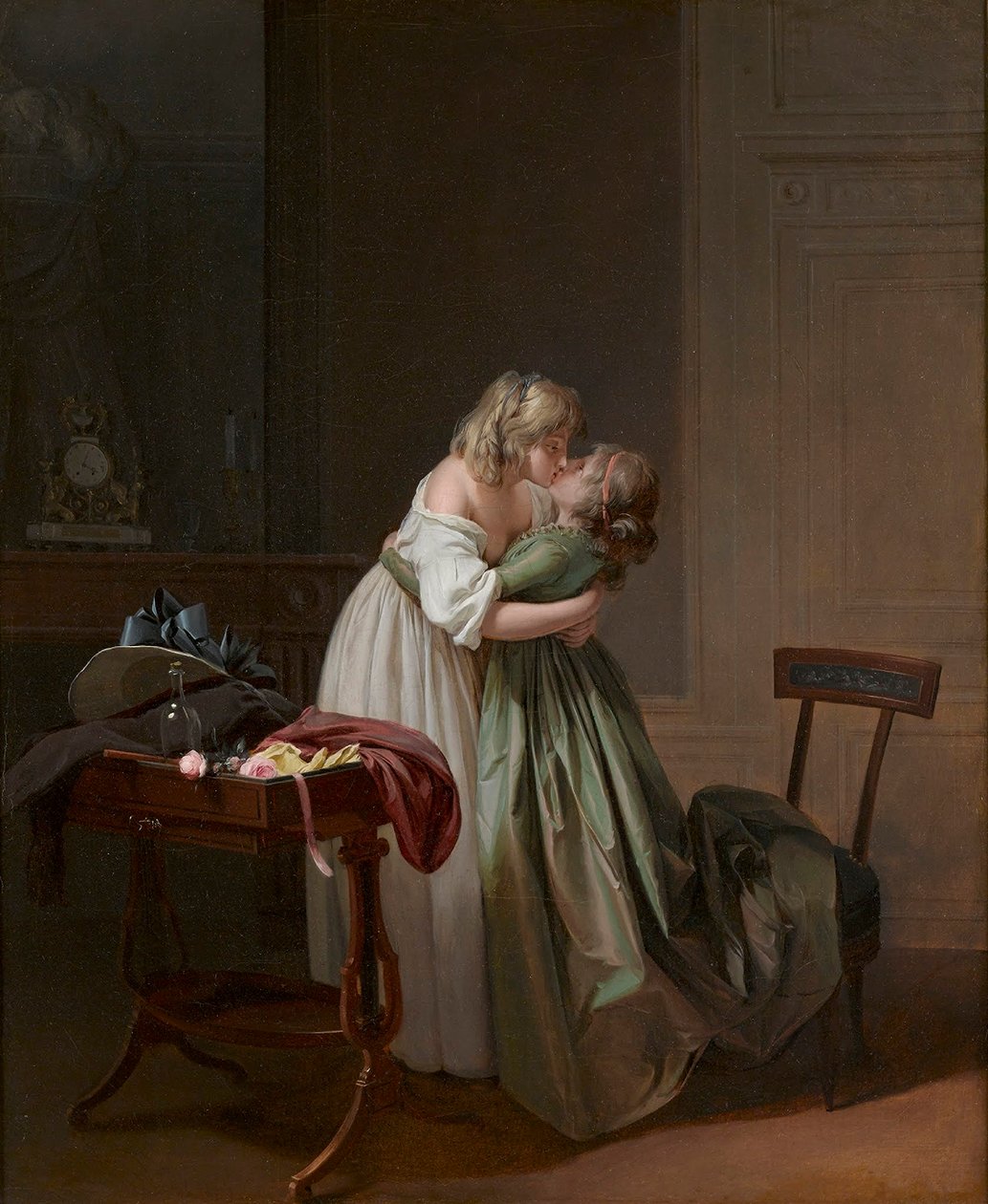 Louis-Léopold Boilly - Zwei junge Frauen küssen sich von Louis Leopold Boilly