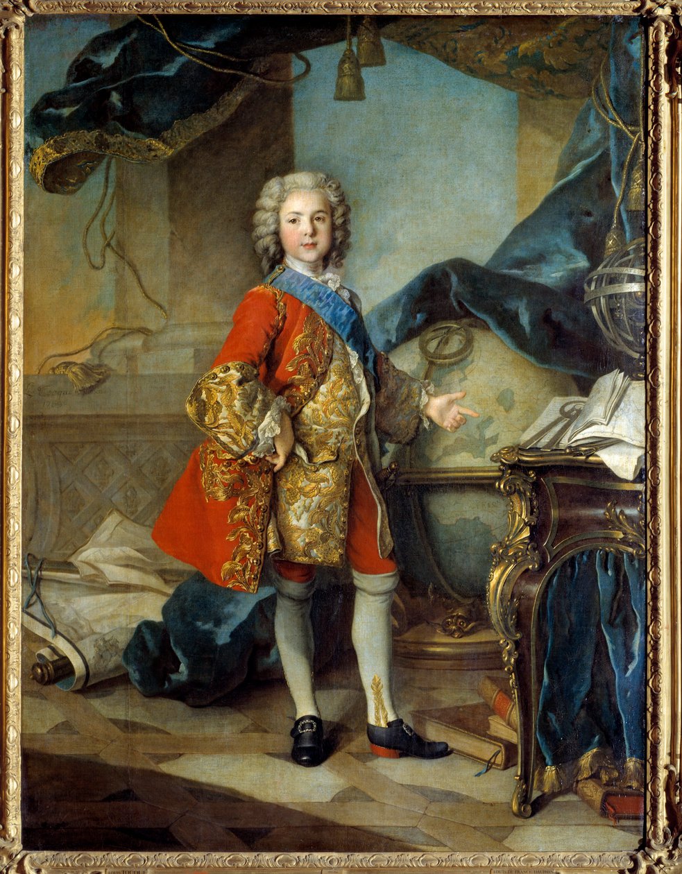 Ganzkörperporträt des Dauphin Louis de France in seinem Arbeitszimmer von Louis Tocqué