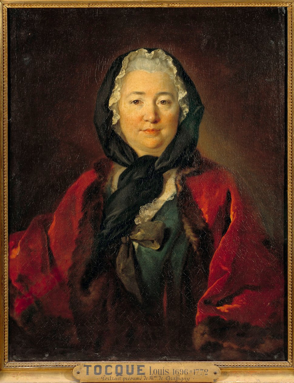 Vermutetes Porträt von Madame de Graffigny (1695-1758), französische Schriftstellerin von Louis Tocqué