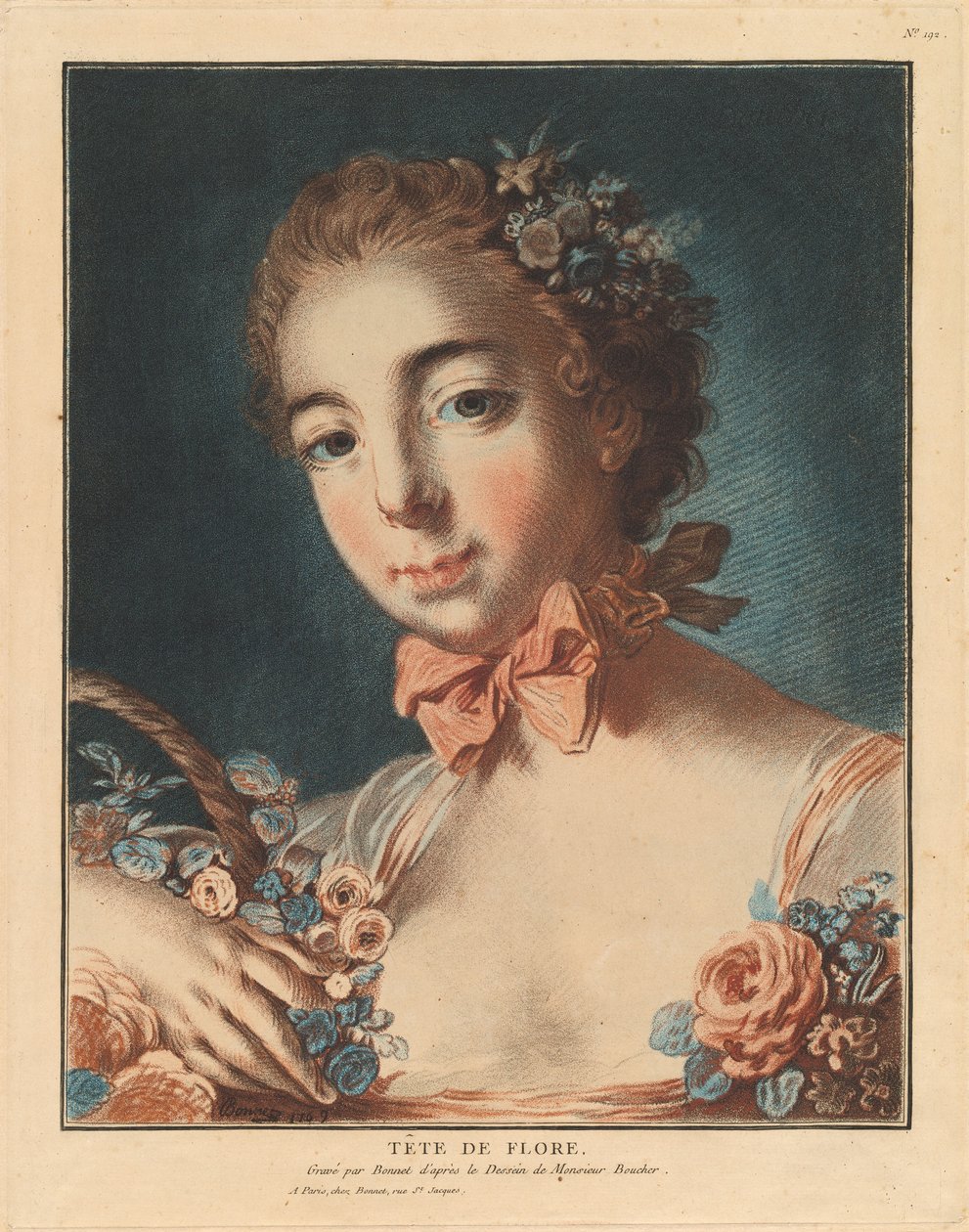 Kopf der Flora von Louis Marin Bonnet after François Boucher