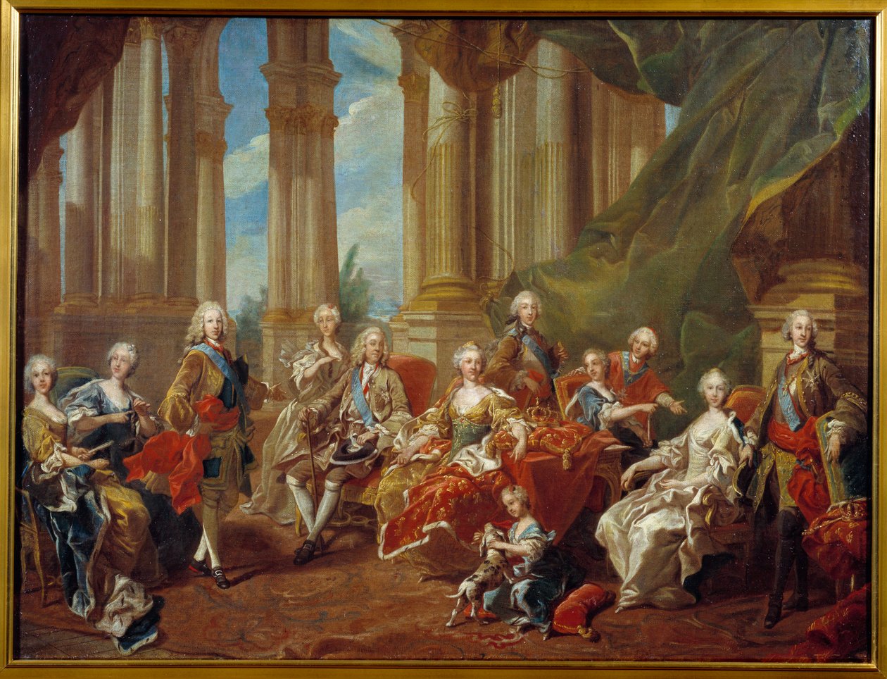 König Philipp V. von Spanien und seine Familie. Skizze von Louis Michel Van Loo von Louis Michel van Loo