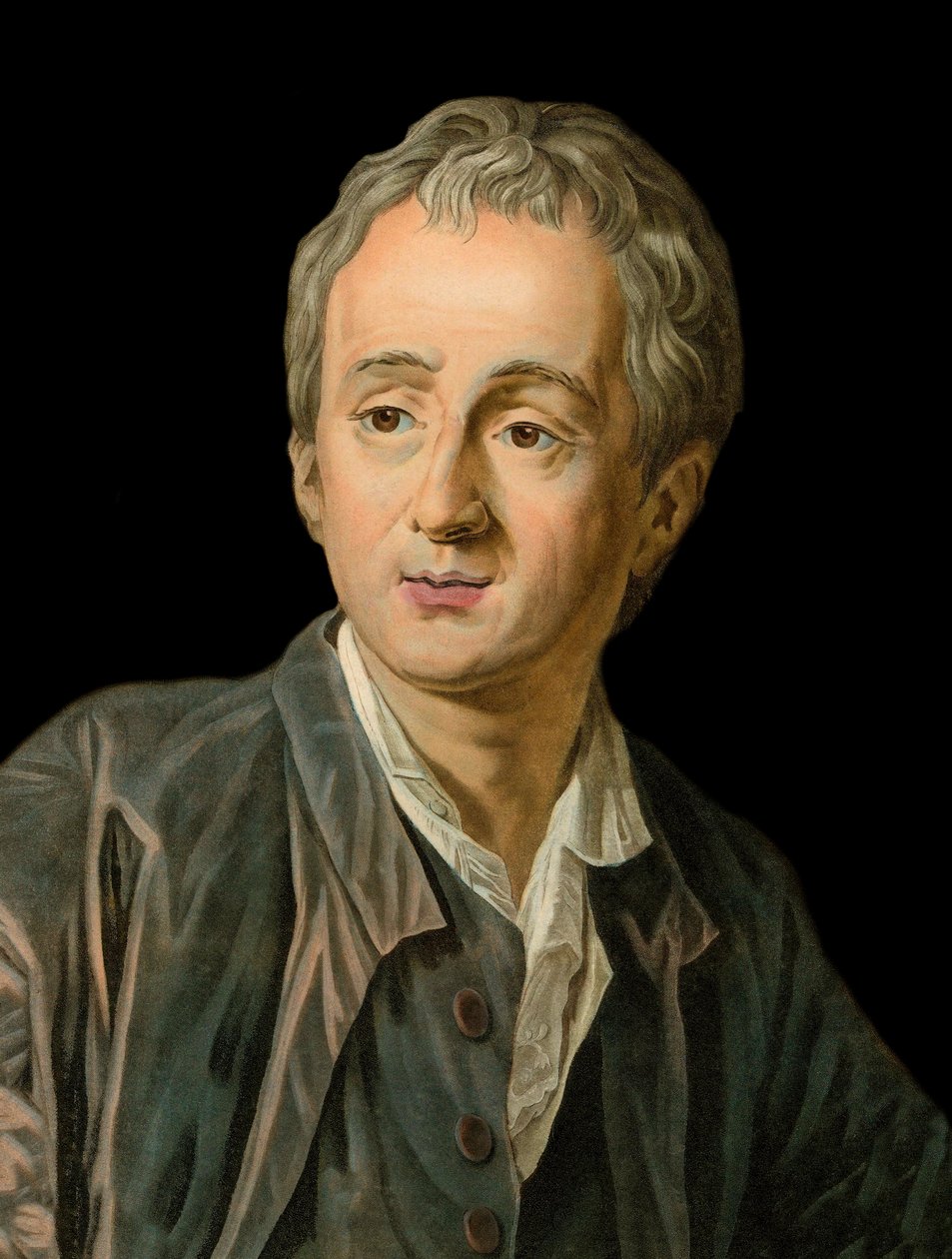 Porträt des französischen Schriftstellers und Philosophen Denis Diderot (1713-1784), Gravur von Michel Van Loo von Louis Michel van Loo