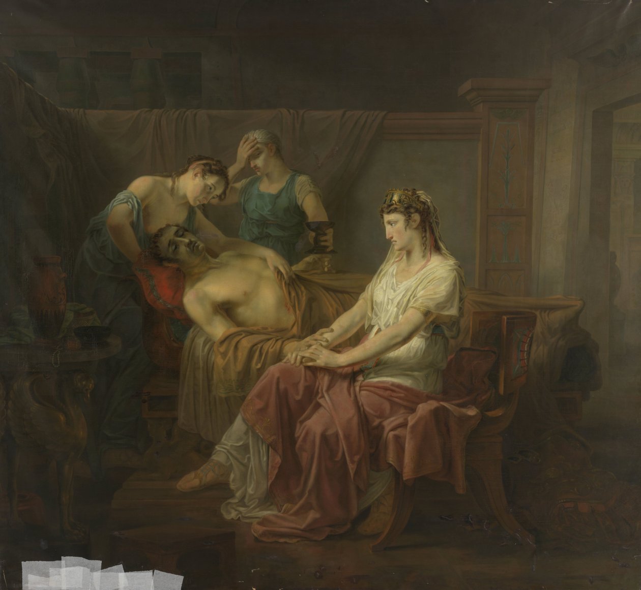 Der tödlich verwundete Mark Anton mit Kleopatra von Louis Moritz