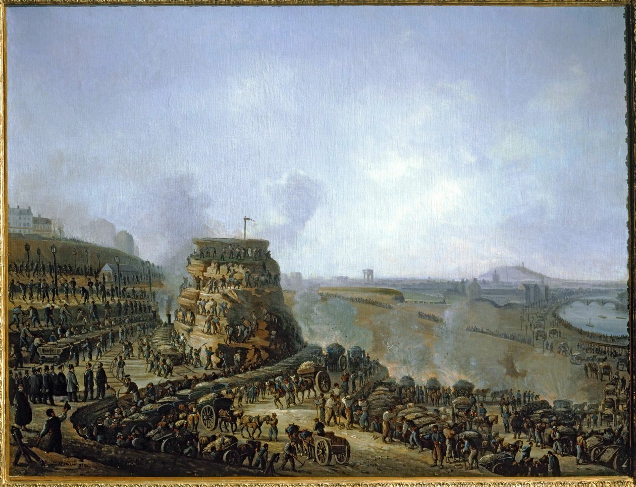 Kaiser Napoleon III. und Kaiserin Eugénie besuchen den Chaillot-Hügel von Louis Moullin