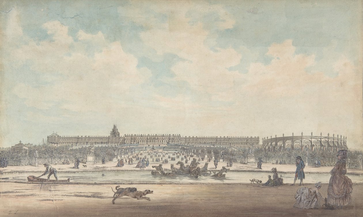 Das Schloss von Versailles vom Garten aus gesehen, 1779 von Louis Nicolas de Lespinasse