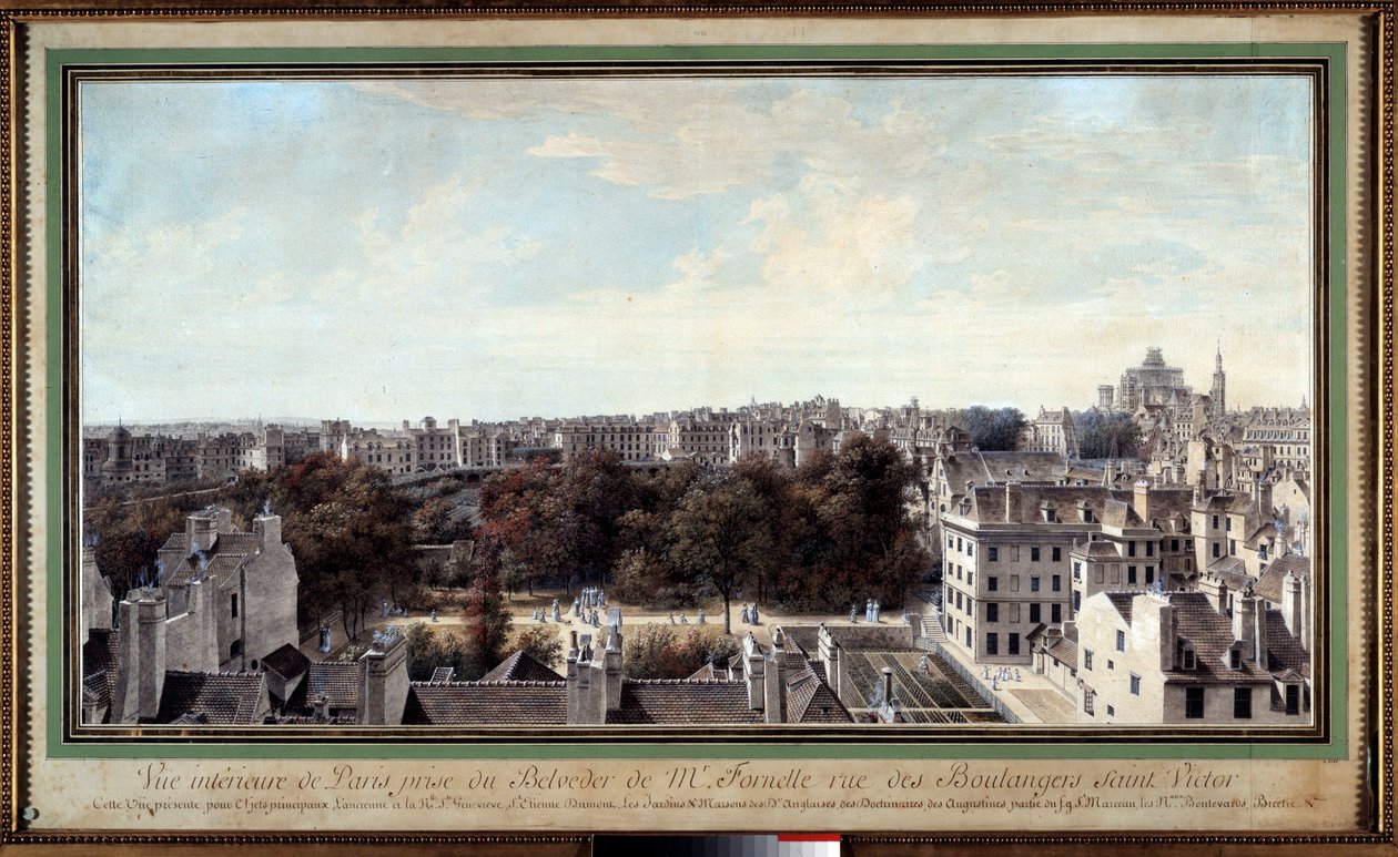 Blick auf Paris vom Belvedere von Monsieur Fournelle, Rue des Boulangers Saint Victor von Louis-Nicolas de Lespinasse