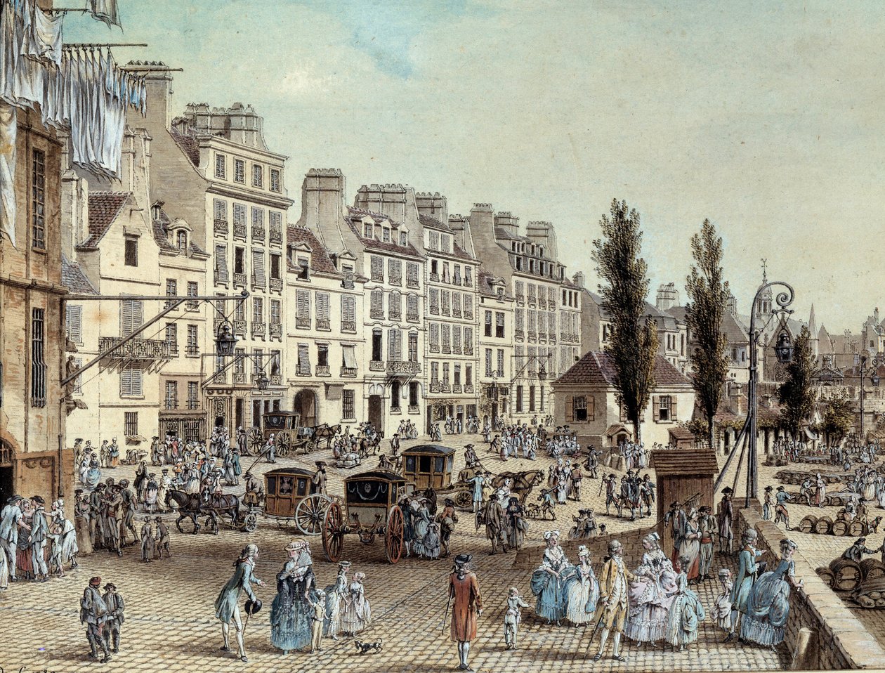 Blick auf den Hafen Saint Paul in Paris im Jahr 1782 von Louis Nicolas de Lespinasse