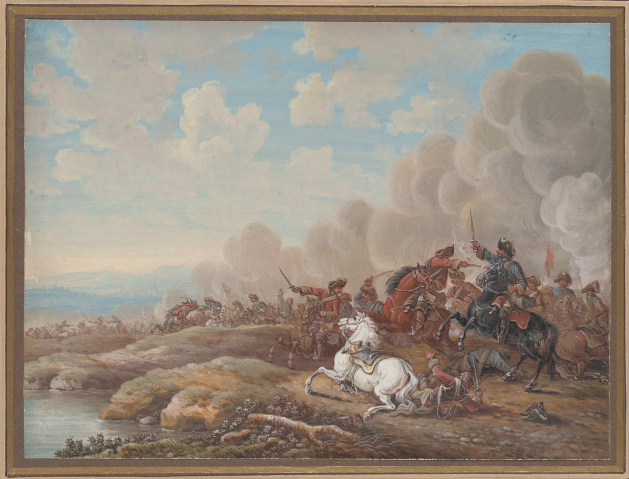 Kavallerieschlacht an einem Fluss von Louis Nicolas van Blarenberghe