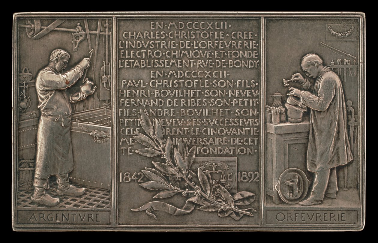 Fünfzigjähriges Jubiläum der Firma Christofle [Rückseite] von Louis Oscar Roty