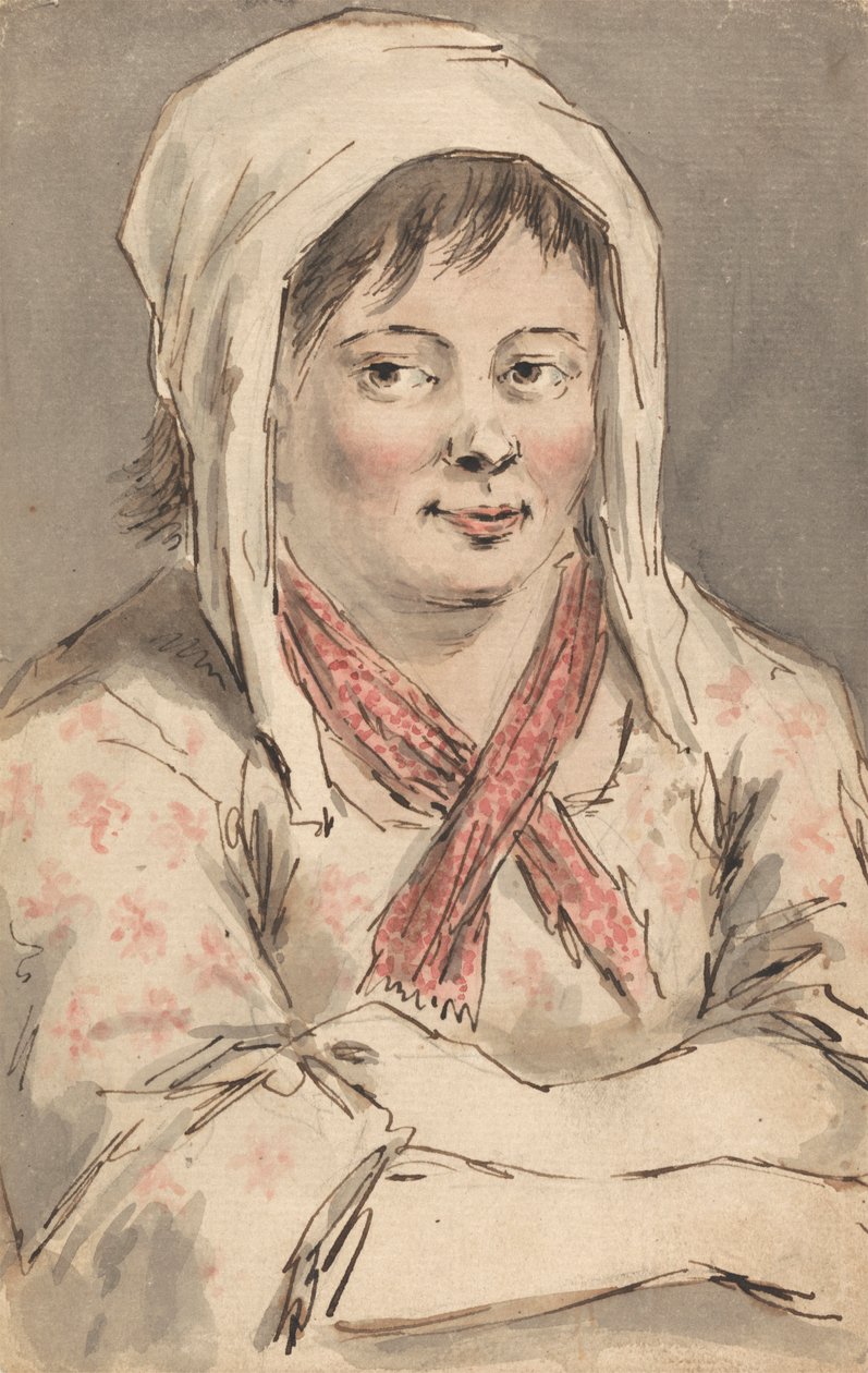 Ein junges Bauernmädchen mit verschränkten Armen von Louis Philippe Boitard