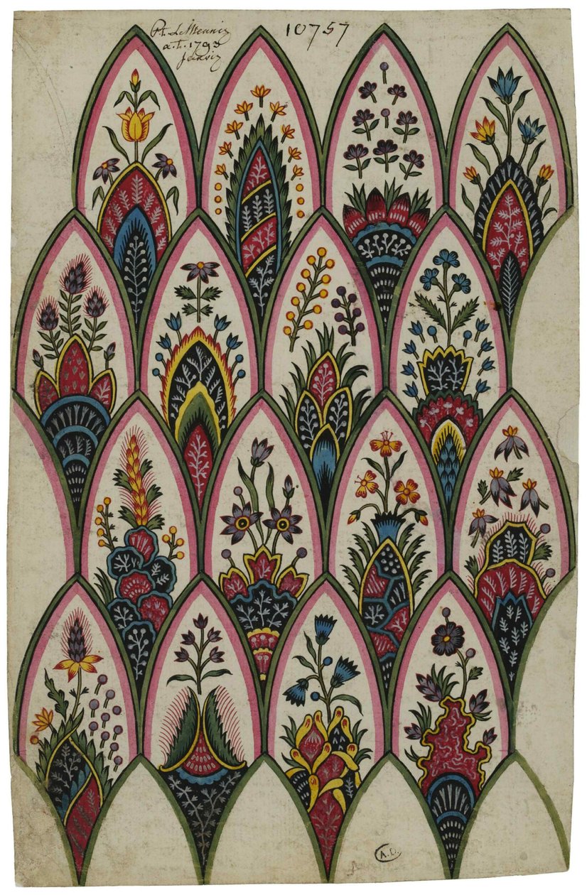 Projekt für Indienne-Motive, 1793 von Louis Philippe Lemeunnié