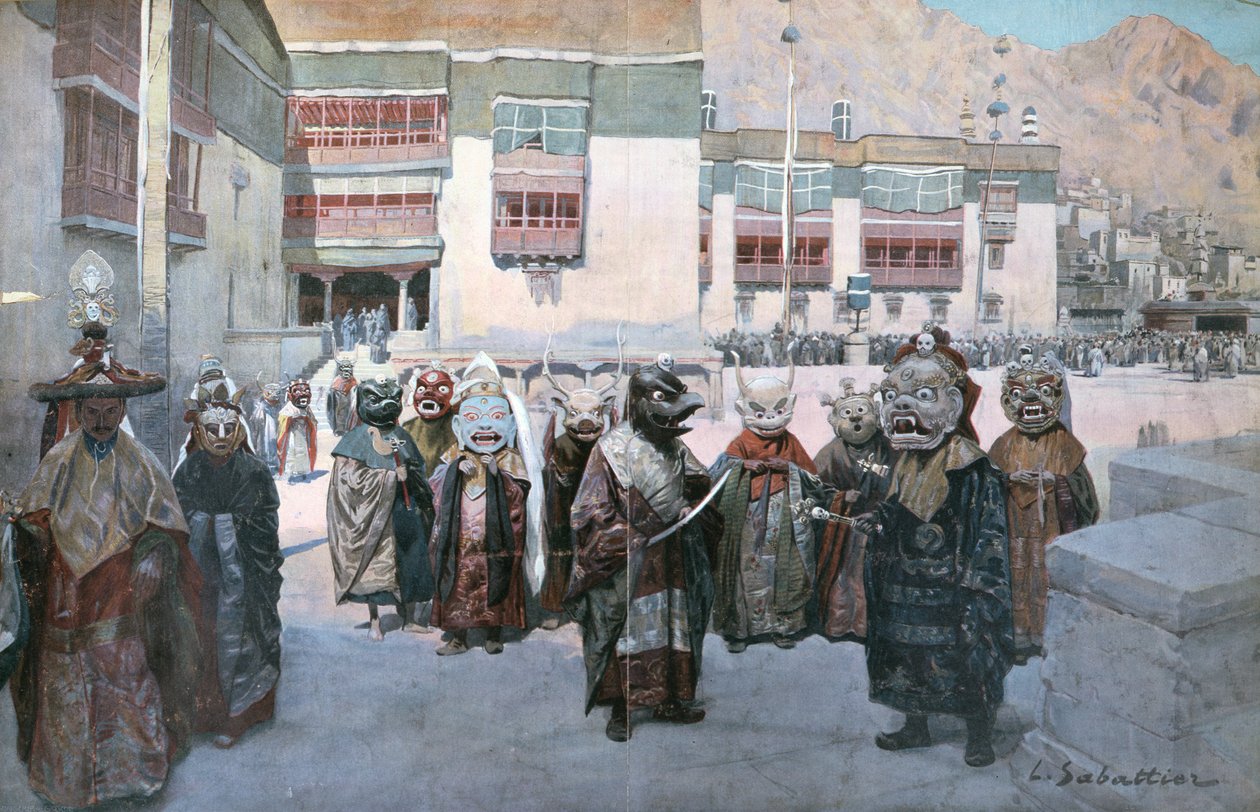 Frühlingsfest im Himis-Kloster, Tibet von Louis Remy Sabattier