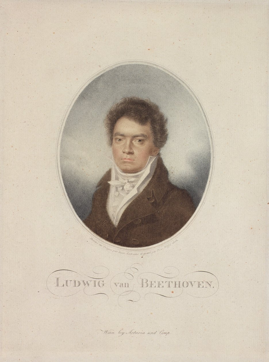 Ludwig van Beethoven (1770-1827), graviert von Blasius Höfel (1792-1863), 1814 von Louis Rene Letronne