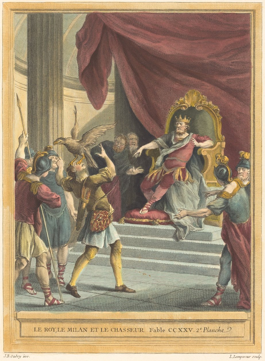 Der König, der Milan und der Jäger von Louis Simon Lempereur after Jean Baptiste Oudry