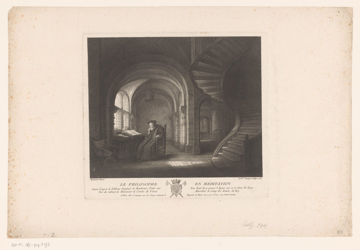 Meditierender Philosoph von Louis Surugue