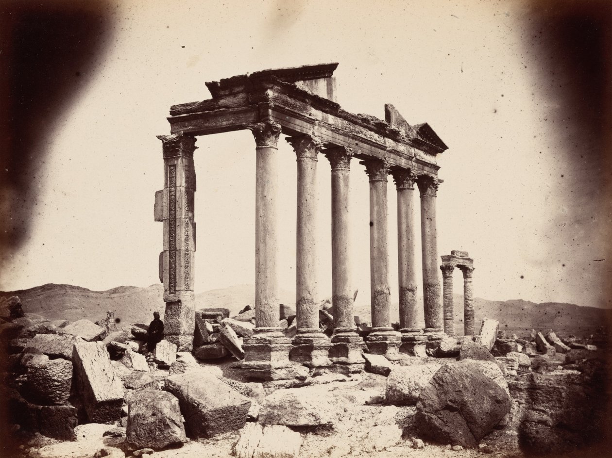 Mausoleum am westlichen Ende der Kolonnade, Palmyra, 1864 von Louis Vignes