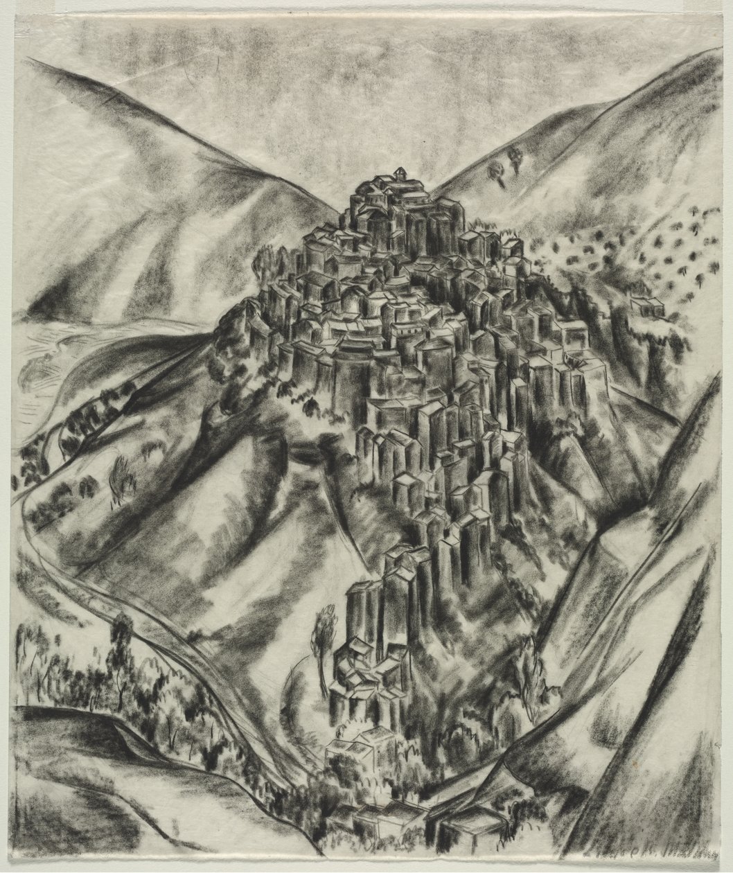 Eine italienische Hügelstadt, Anticoli, Italien von Louise B. Maloney