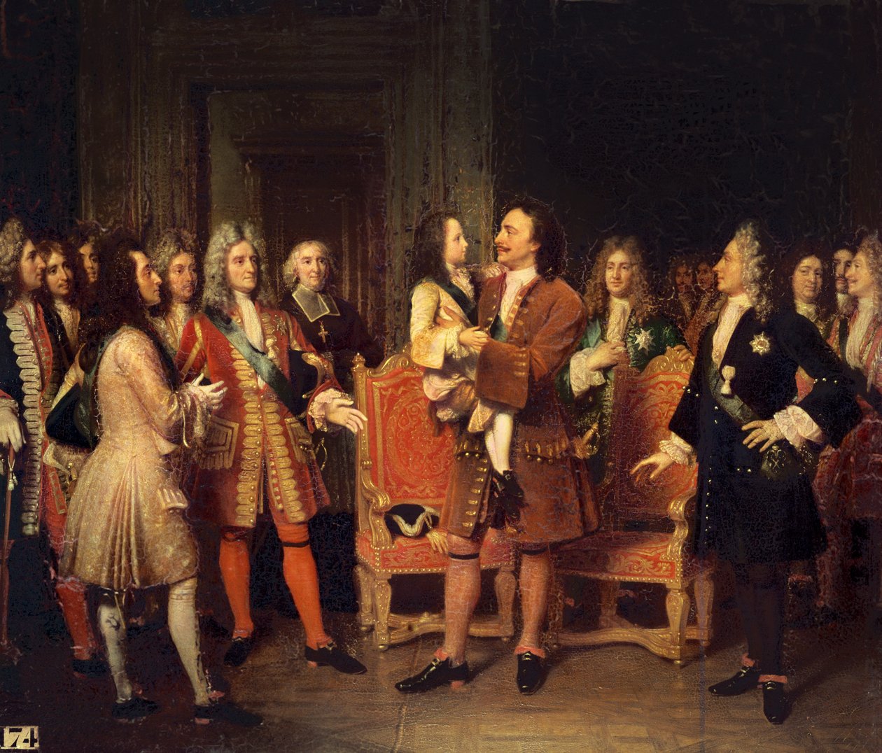 Ludwig XV. (1710-74) besucht Peter I. (1672-1725) den Großen im Hotel de Lesdiguieres, 10. Mai 1717 von Louise Marie Jeanne Hersent