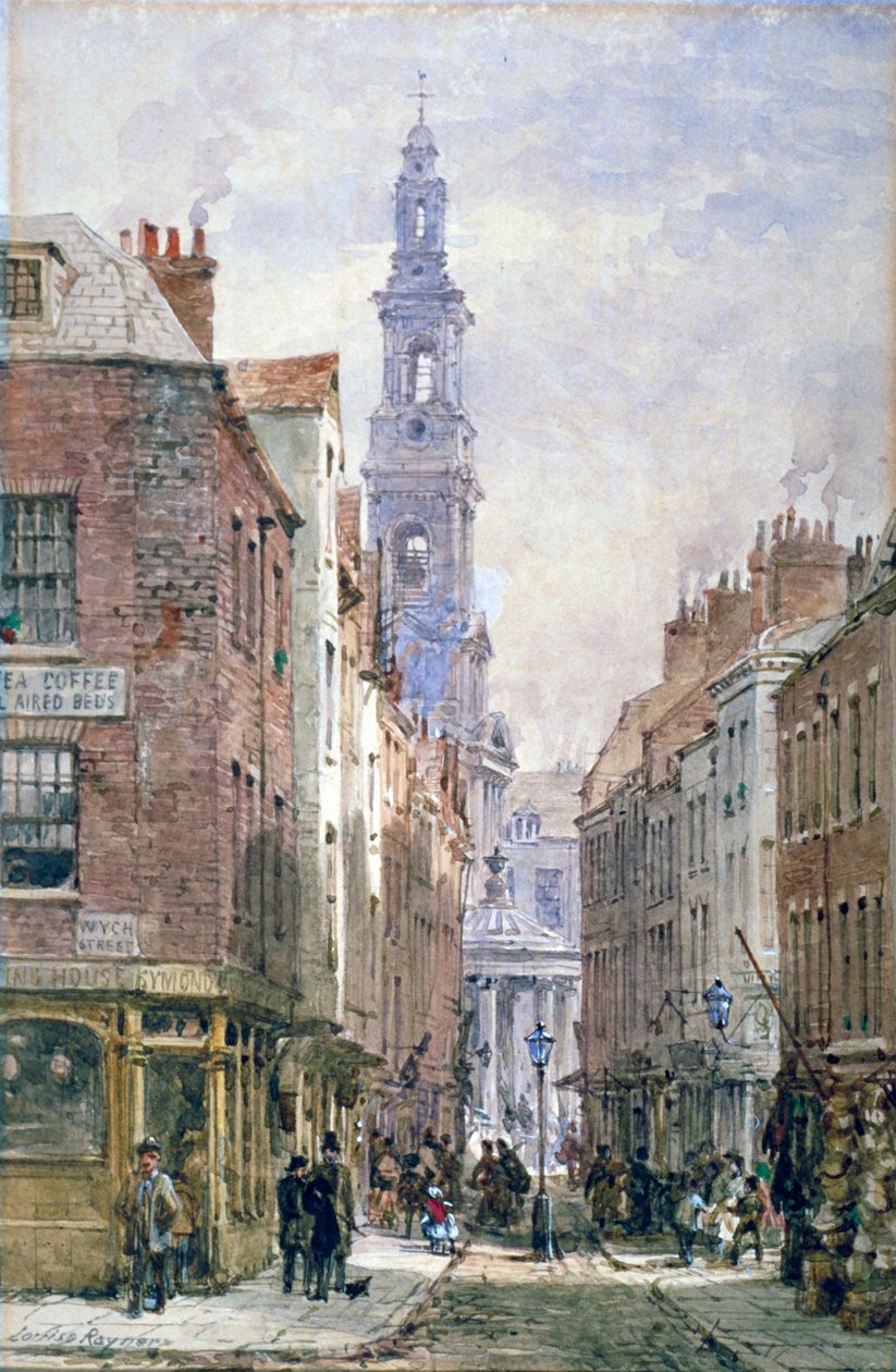 Blick auf Drury Court von der Wych Street, Westminster, London von Louise Rayner