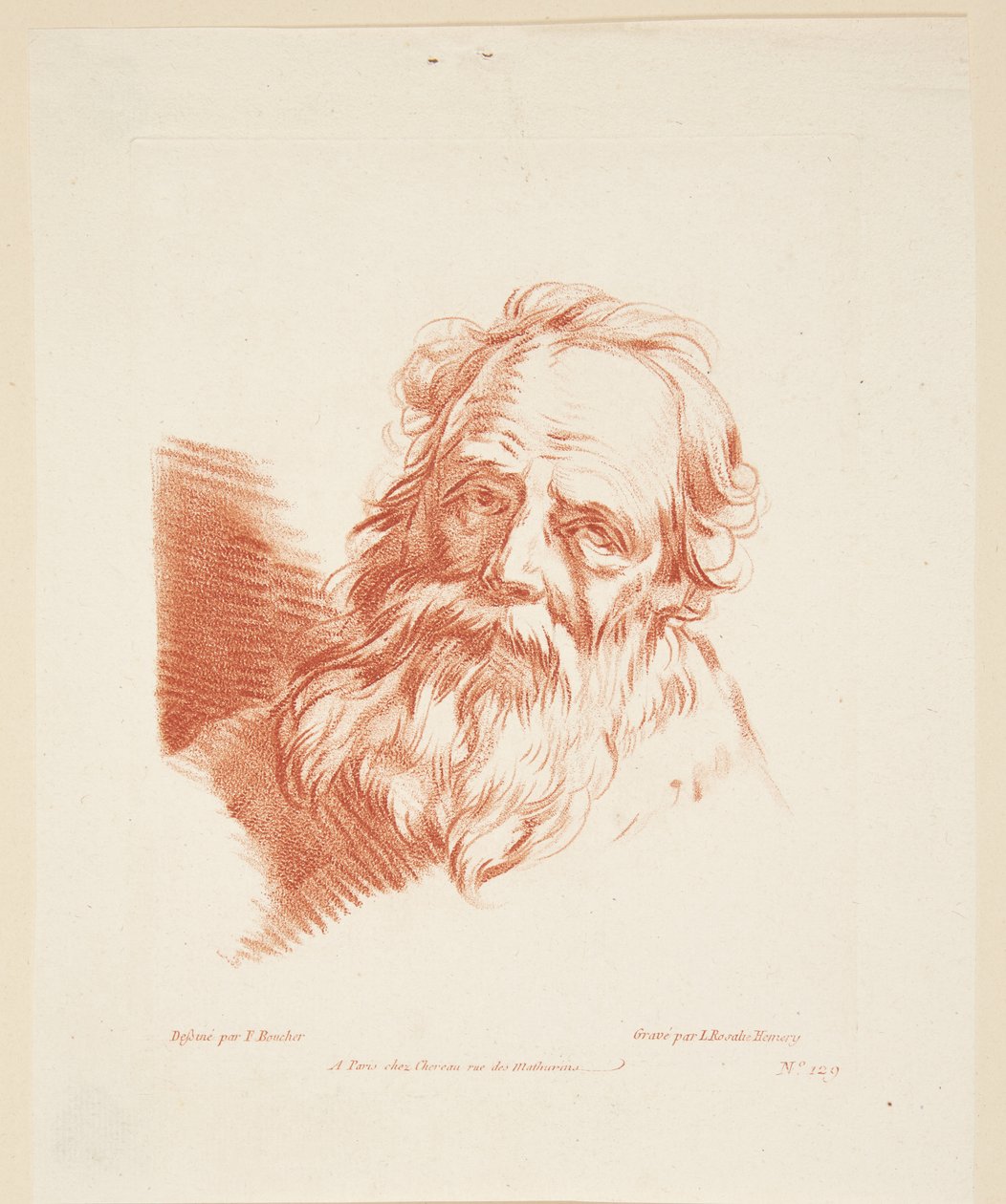 Porträt eines alten Mannes en face von Louise Rosalie Hémery