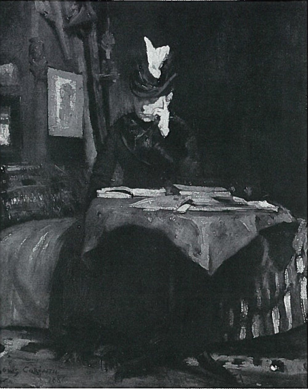 Lesende Dame am Tisch von Lovis Corinth