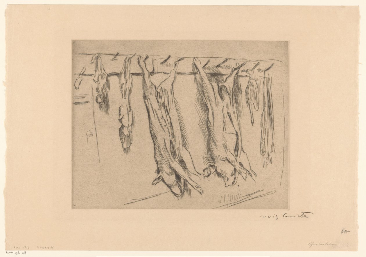 Geschlachtete Schweine von Lovis Corinth (signed by artist)