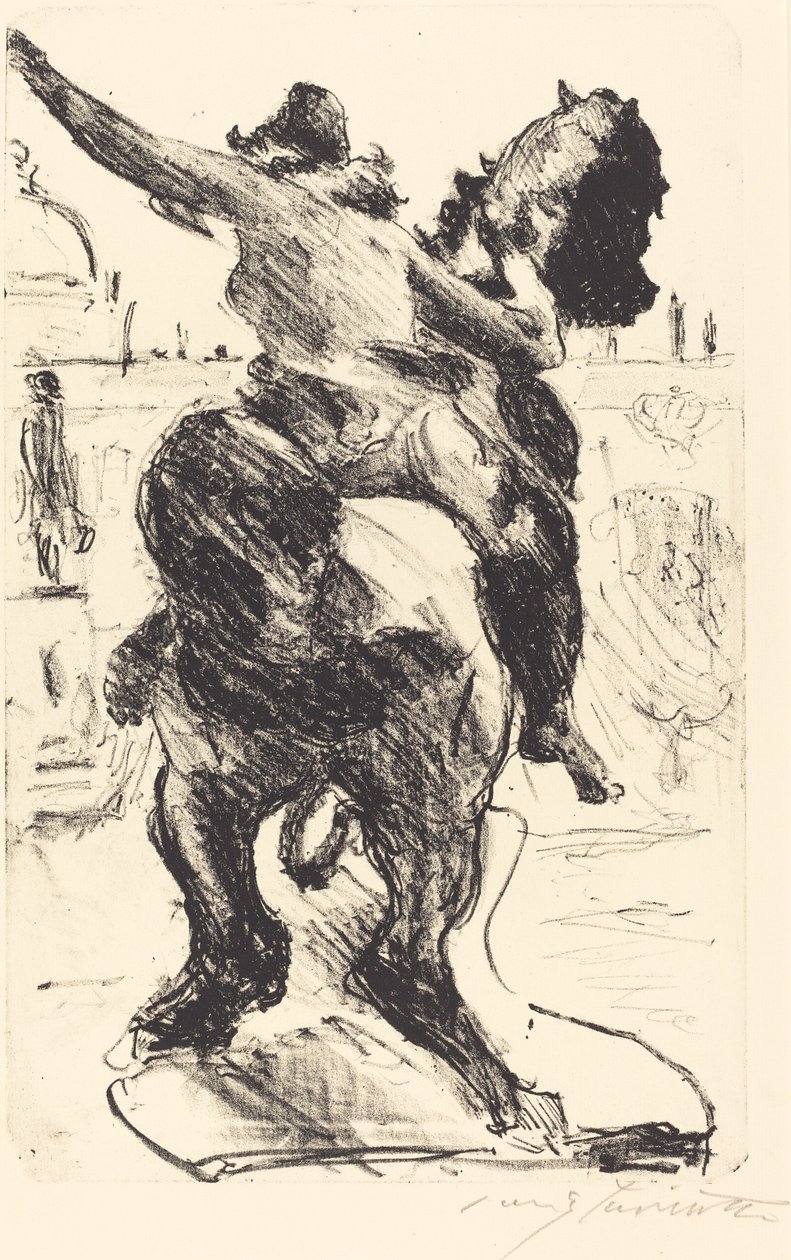 Amazonenstatue auf der Freitreppe des Alten Museums, 1916 von Lovis Corinth