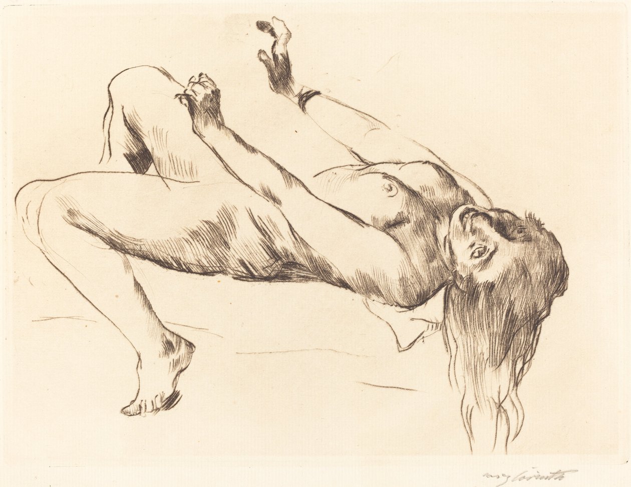 Liegender weiblicher Akt (Studie) von Lovis Corinth