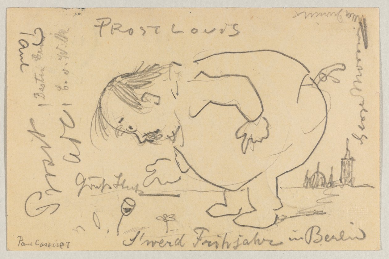 Lovis Corinth an Carl Strathmann: Postkarte, Poststempel 1. April 1908 von Lovis Corinth
