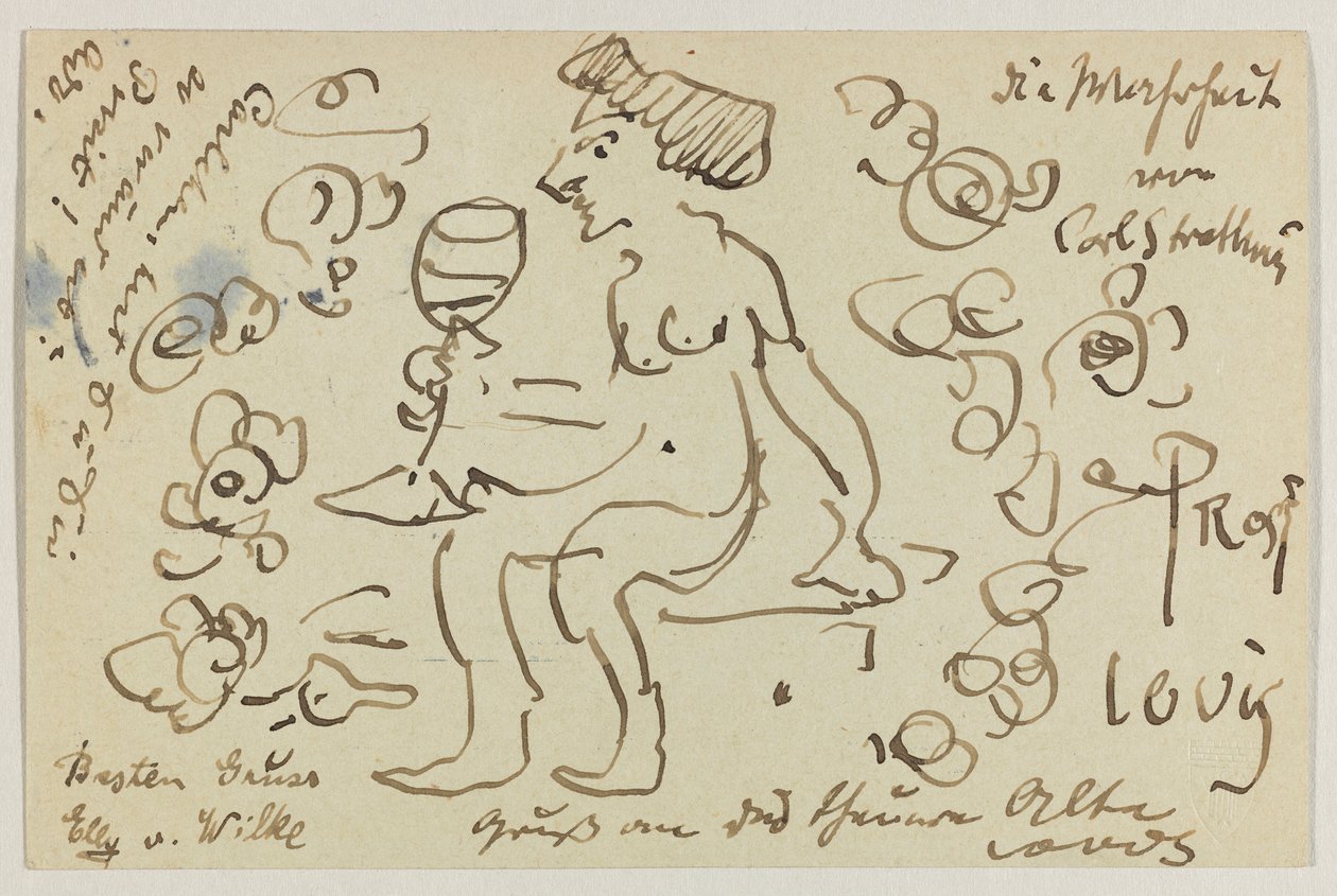 Lovis Corinth an Carl Strathmann: Postkarte, Poststempel 8. März 1906 von Lovis Corinth