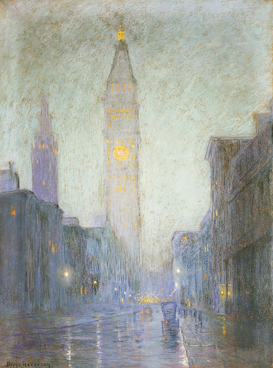 Madison Avenue in der Dämmerung, ca. 1911 von Lowell Birge Harrison