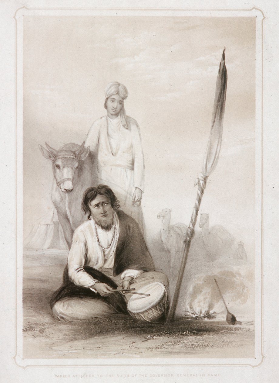 Fakeer, der der Suite des Generalgouverneurs im Lager angehört, 1844 von Lowes Dickinson