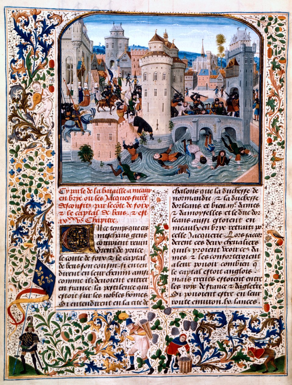 Massaker an den Bauernrebellen in Meaux, 1358, ca. 1475 von Loyset Liedet