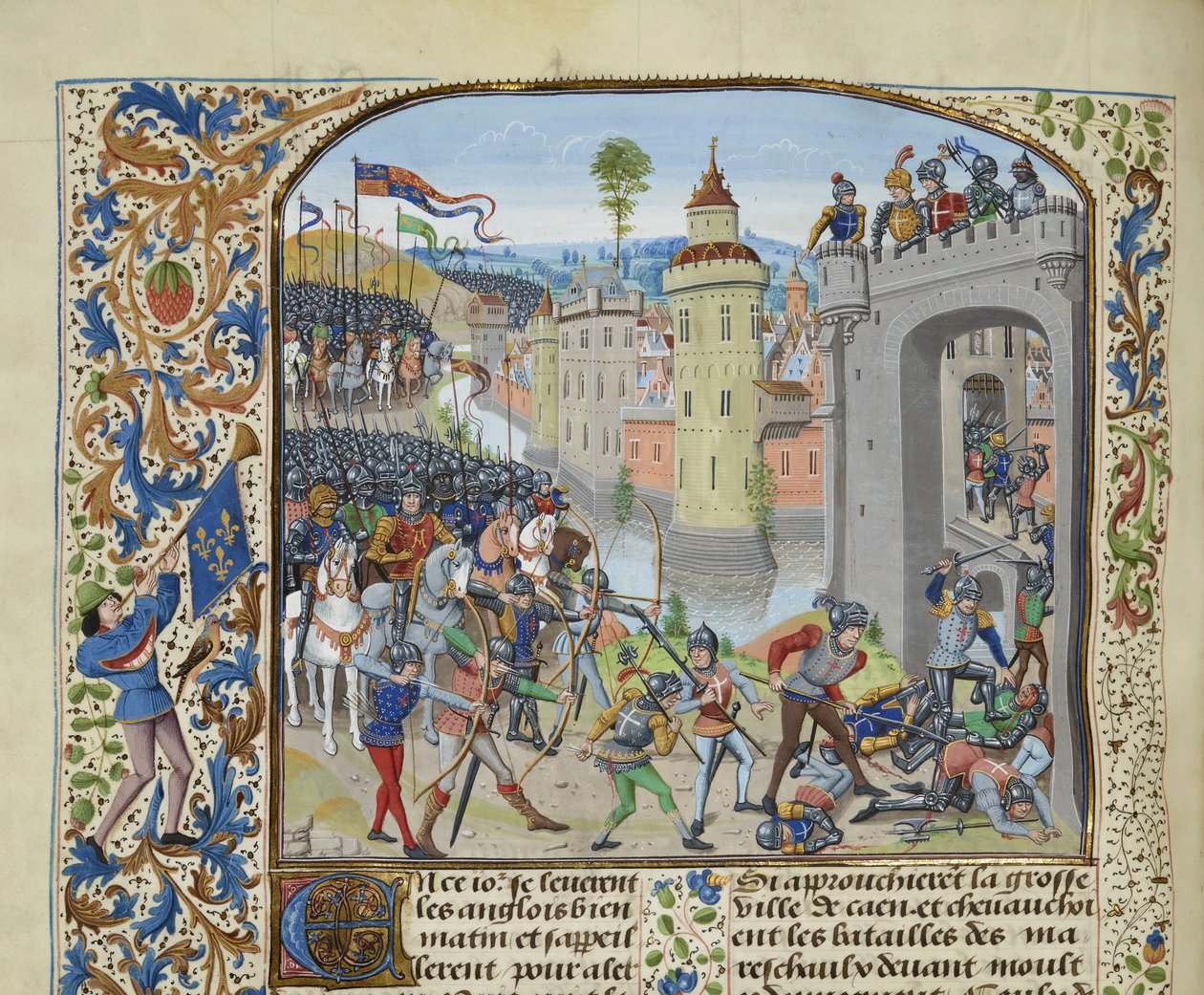 Die Schlacht von Caen im Jahr 1346 von Loyset Liedet