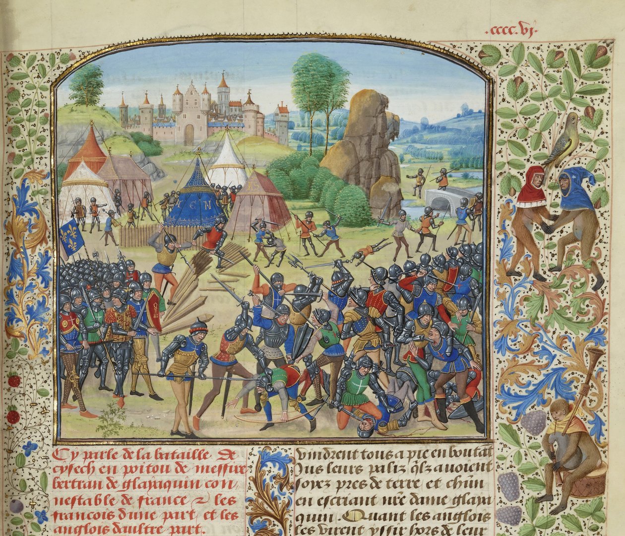 Die Schlacht von Chiset am 21. März 1373, ca. 1470-1475 von Loyset Liedet